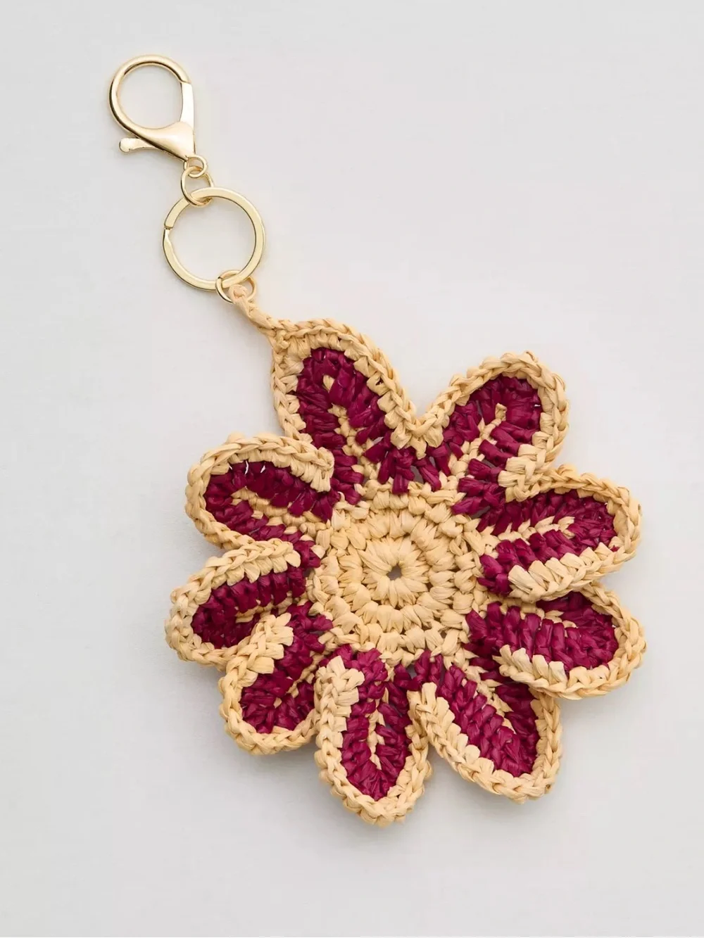 NEW Aerie flower bag charm key ring